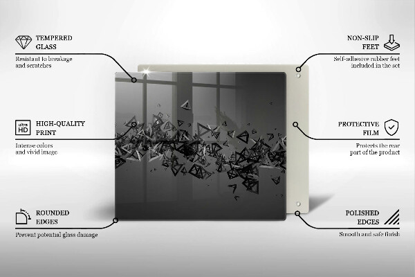 Kitchen worktop protector Abstraction 3D shapes