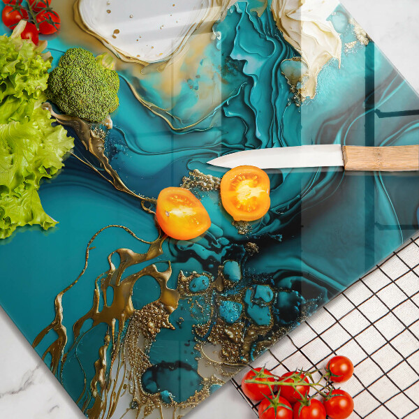 Chopping board Turquoise abstraction