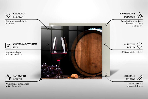 Chopping board A barrel of wine glass