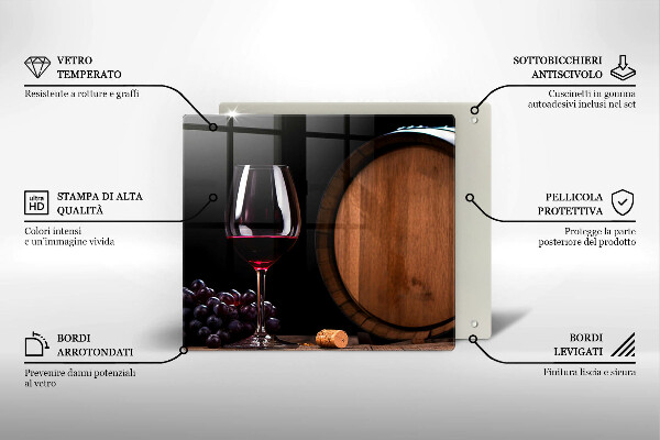 Chopping board A barrel of wine glass