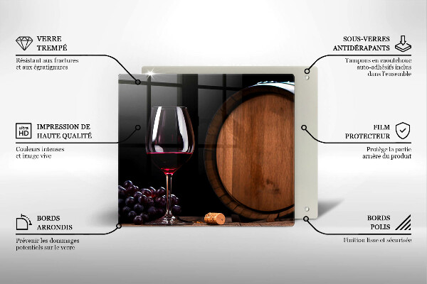 Chopping board A barrel of wine glass