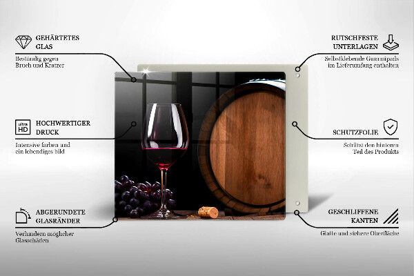 Chopping board A barrel of wine glass