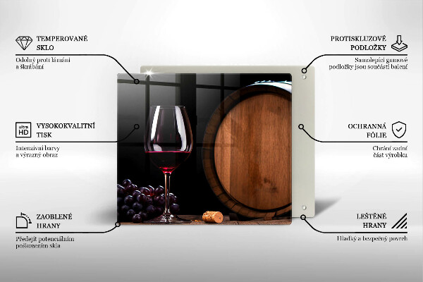 Chopping board A barrel of wine glass