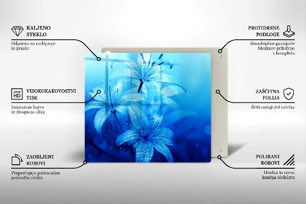 Chopping board Blue flowers