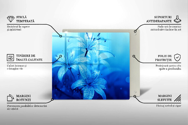 Chopping board Blue flowers