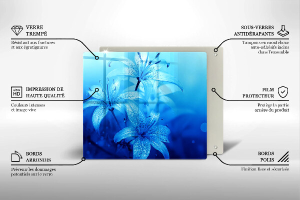 Chopping board Blue flowers