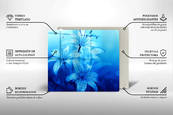 Chopping board Blue flowers