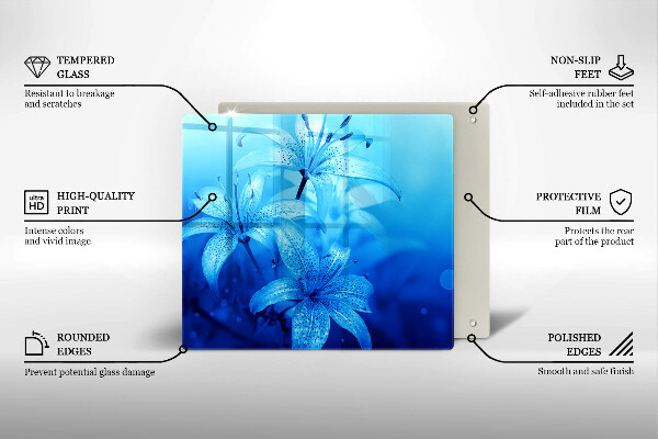 Chopping board Blue flowers