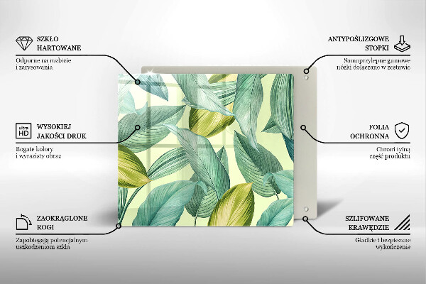 Chopping board Green tropical leaves