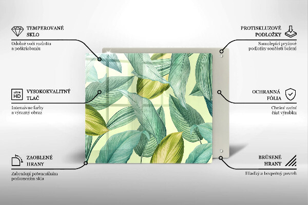 Chopping board Green tropical leaves