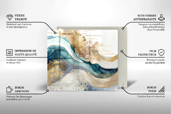 Kitchen worktop protector Colorful marble