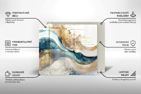 Kitchen worktop protector Colorful marble