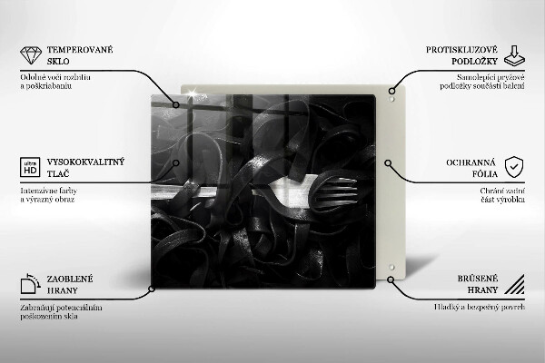 Kitchen worktop protector Black tagliatelle pasta