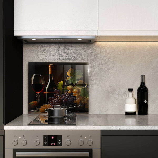 Kitchen worktop protector A glass of wine and grapes