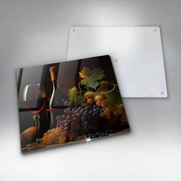 Kitchen worktop protector A glass of wine and grapes