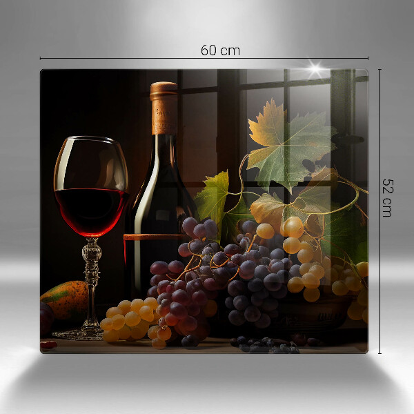Kitchen worktop protector A glass of wine and grapes