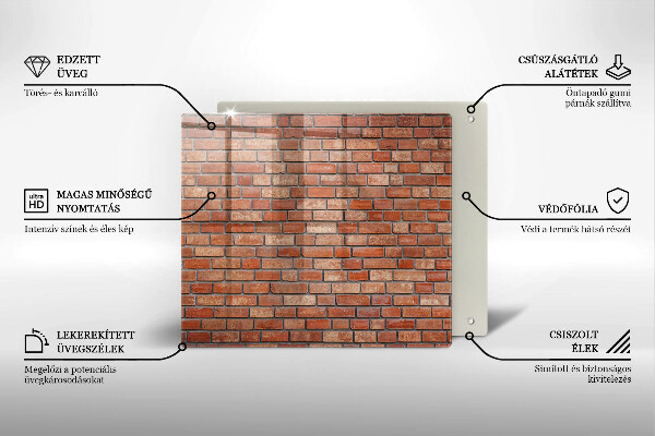 Glass worktop saver Brick wall