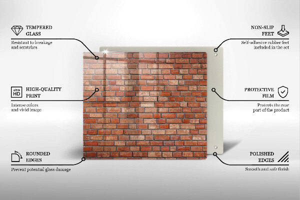 Glass worktop saver Brick wall