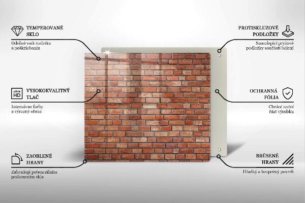 Glass worktop saver Brick wall