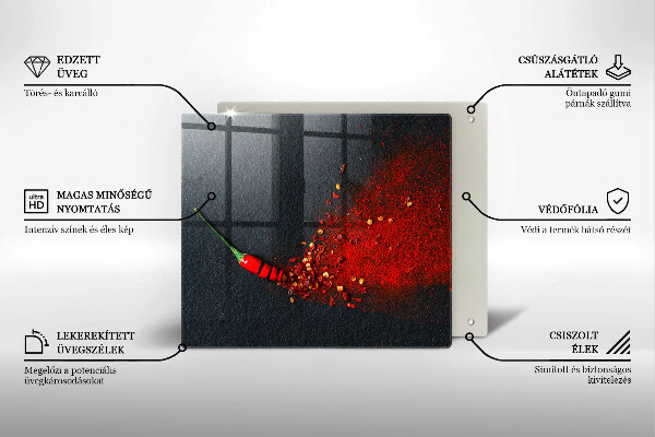 Glass worktop saver Chilli pepper