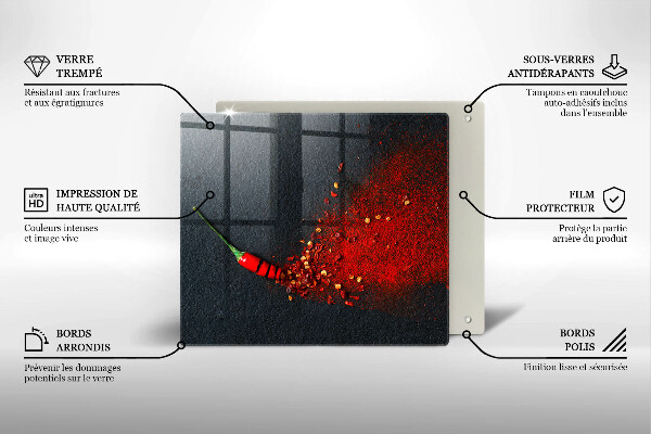 Glass worktop saver Chilli pepper