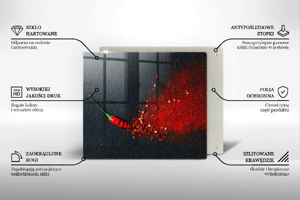 Glass worktop saver Chilli pepper