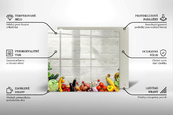 Glass worktop saver Vegetables on the boards