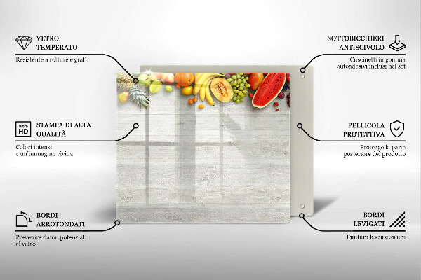 Glass worktop saver Fruit on the boards