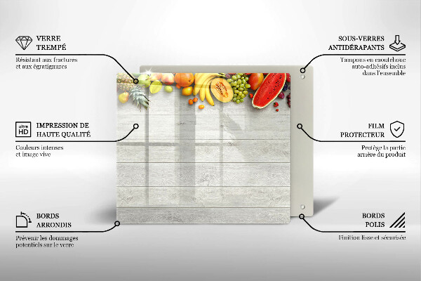 Glass worktop saver Fruit on the boards