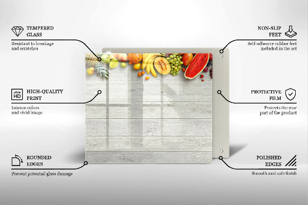 Glass worktop saver Fruit on the boards
