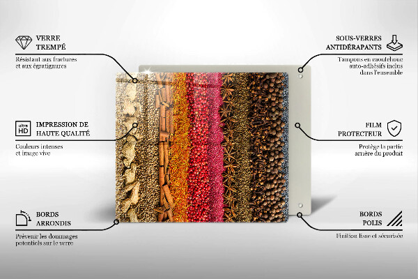 Chopping board Colorful spices