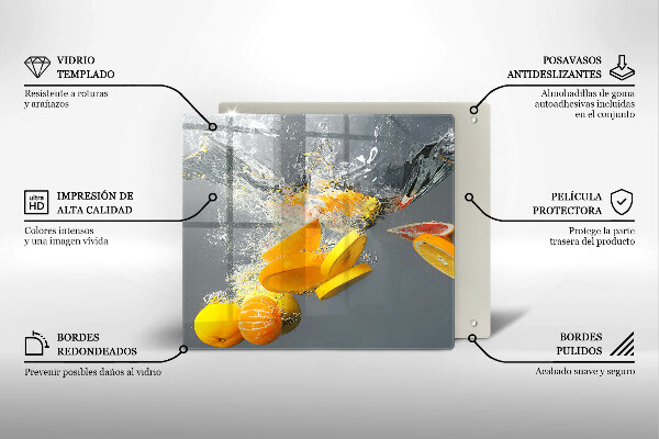 Chopping board Lemons in water