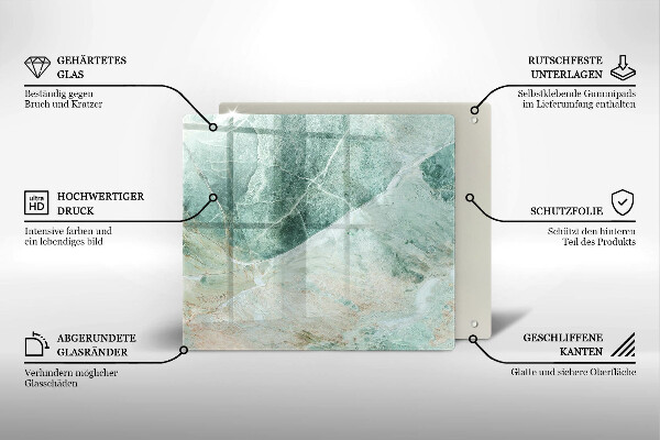 Chopping board glass Stone structure