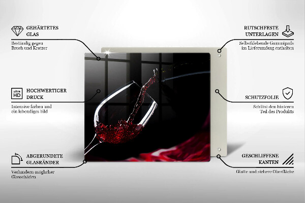 Kitchen worktop protector Red wine glass