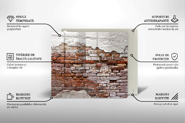 Kitchen worktop protector Old wall of brick and concrete