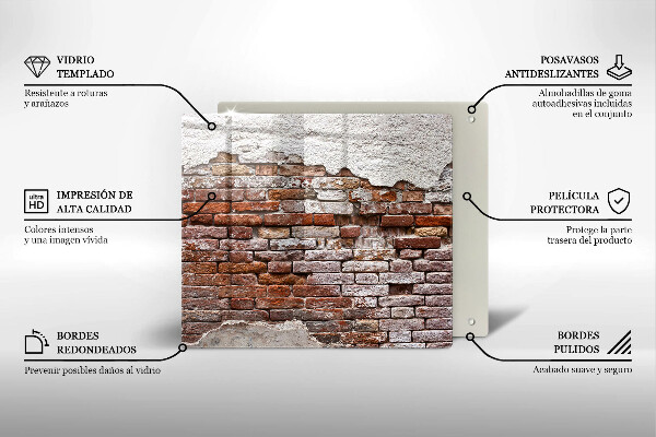 Kitchen worktop protector Old wall of brick and concrete