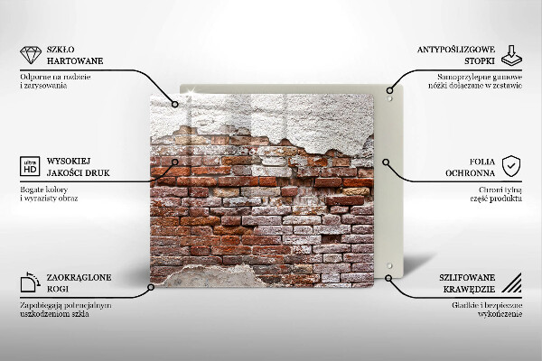 Kitchen worktop protector Old wall of brick and concrete