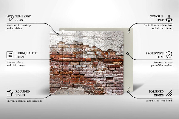 Kitchen worktop protector Old wall of brick and concrete