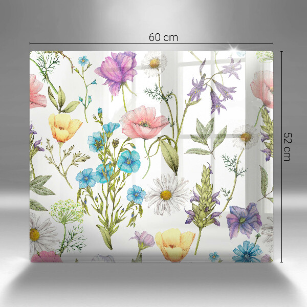 Chopping board glass Flowers illustration