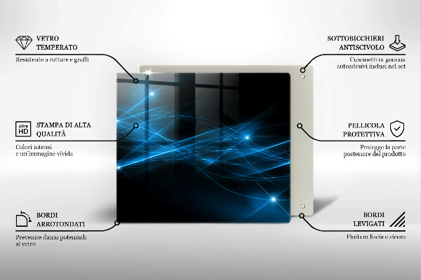 Chopping board glass Blue smoke abstraction