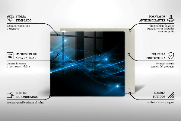 Chopping board glass Blue smoke abstraction