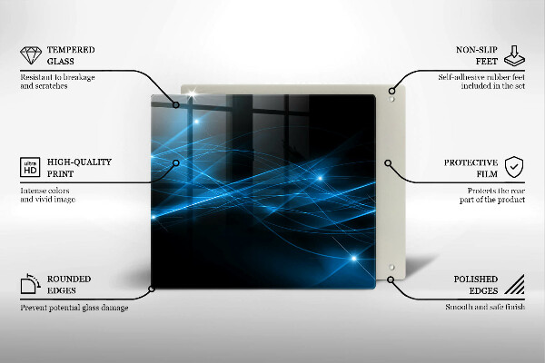 Chopping board glass Blue smoke abstraction