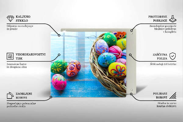 Glass worktop saver Easter eggs