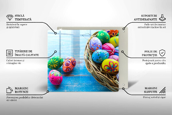 Glass worktop saver Easter eggs