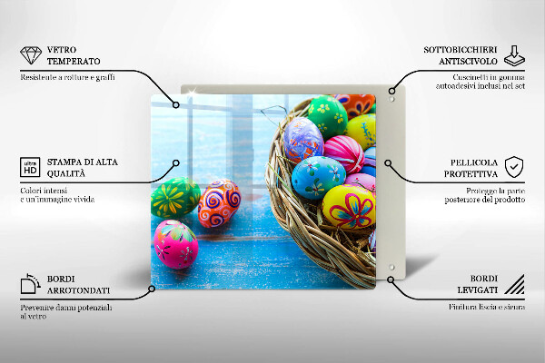 Glass worktop saver Easter eggs