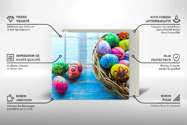Glass worktop saver Easter eggs