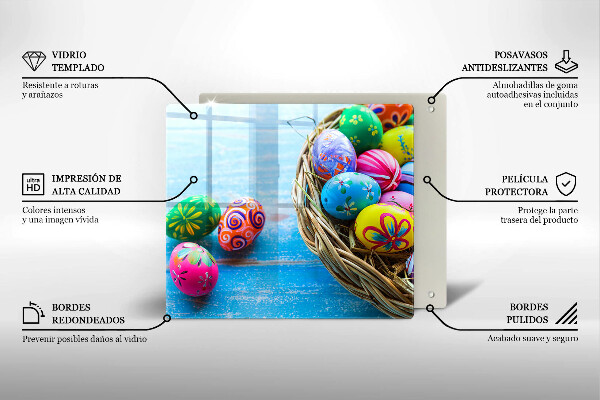 Glass worktop saver Easter eggs