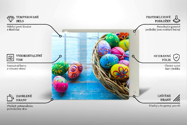Glass worktop saver Easter eggs
