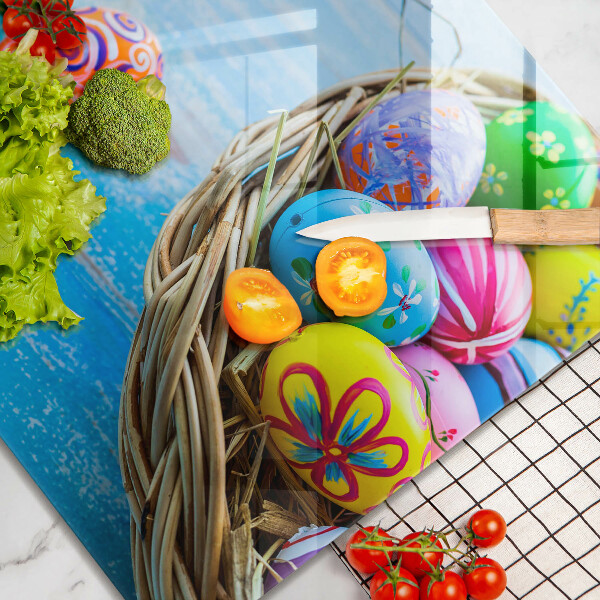 Glass worktop saver Easter eggs