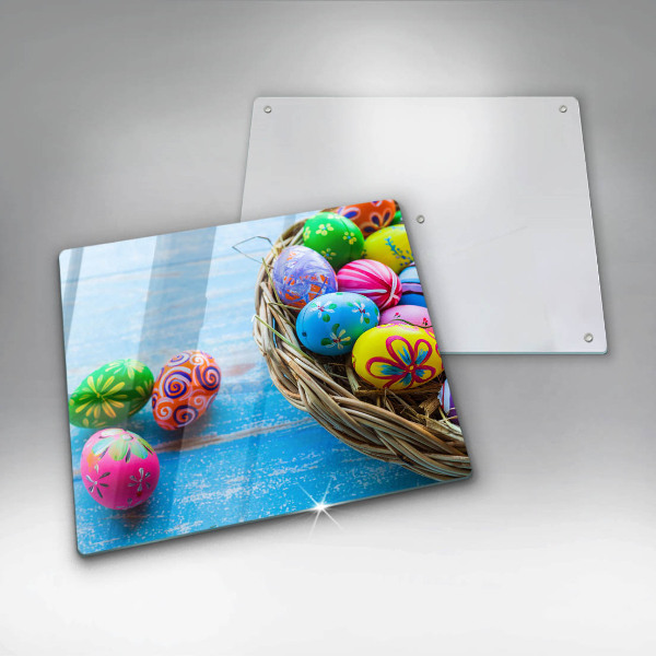 Glass worktop saver Easter eggs